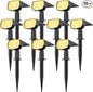 Fabrito 72 LEDs Solar Spot Lights Outdoor Waterproof, 3 Modes Landscape Spotlights, Dusk to Dawn Solar Powered Flood Wall Lights for Outside, Solar Garden Lights for Yard Porch 10 Pack (Warm White)