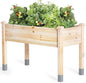 MIXC 331 lb Capacity Wooden Raised Garden Bed with Legs, 48"L x 24"W Elevated Reinforced Large Planter Box for Vegetable Flower Herb Outdoors - Beam and Column Structure - Unmatched Strength Outlast