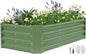 Galvanized Raised Garden Bed - 4x2x1ft Metal Garden Planter Box Outdoor | Steel Raised Bed Kit with Bracing Rods, Gloves for Gardening Vegetables Fruits and Flowers (Oliver Green)