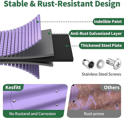 Kesfitt Raised Garden Bed, 4x2x1 FT Galvanized Steel Metal Raised Garden Bed, Oval Open-Bottom Design, 12-Inch Deep for Outdoor Vegetable & Herb Gardening, Lavender Purple