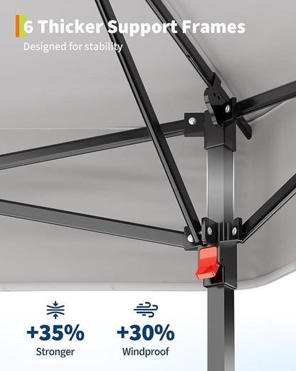 11'x11 Pop-Up Gazebo, Instant Outdoor Canopy Tent with Mosquito Nettings, Durable Steel Frame, Water, and UV Proof, for Patio, Garden, Courtyard, Party (Grey)