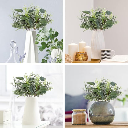 Artificial Eucalyptus Greenery Stems, 40 Pcs Silver Dollar and Baby Leaf Mix