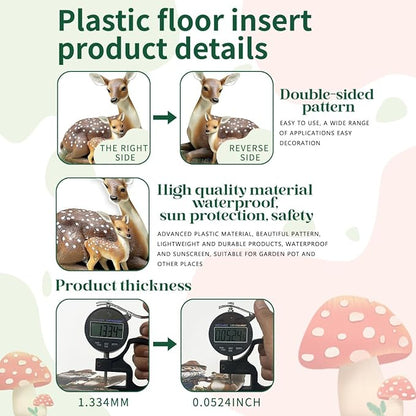 Fairy Garden Stake Decor, Acrylic 2D Garden Fairy Decoration, Fairy Garden Accessories for Outdoor Indoor Yard Lawn Pot Plants (Deer-Garden)