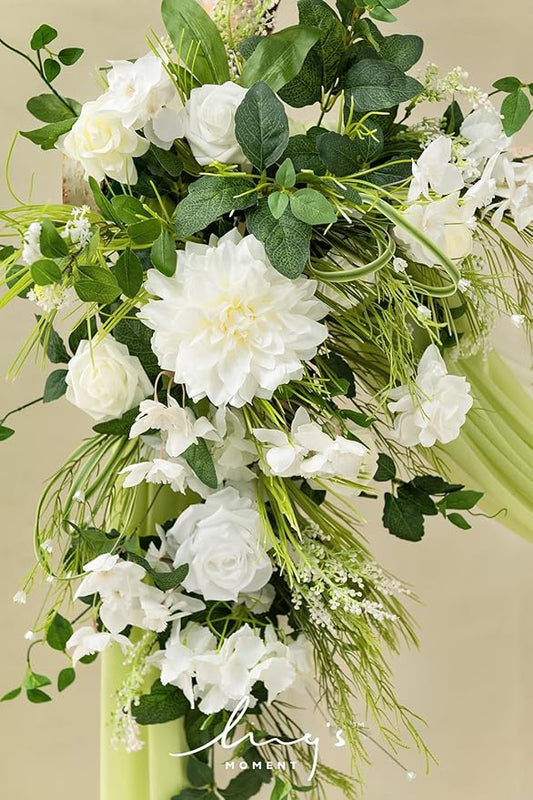 Artificial Flowers Wedding Arch Kit, 4 Pieces, Lily and Olive Silk
