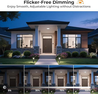 LED Flood Light Bulbs, PAR38 Outdoor Flood Light Bulb 5000K,13W 100W Equivalent, Daylight White LED Floodlight Dimmable, Waterproof for Porch Yard Garage, E26 Base, 15,000 Hrs, 6 Pack