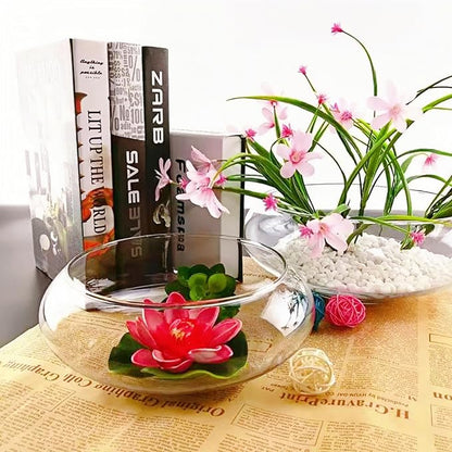 Glass Lotus Bowl Planter, Lotus Flower Bowl, Lotus Bowls for Planting in Water Indoors,Suitable for Succulent Plants and Aquatic Plant Bonsai Arrangements (S)