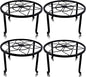 yosager 4 Pack Metal Plant Stands for Flower Pot, Heavy Duty Black Iron Potted Stand Holder, Indoor Outdoor Rustproof Metal Planter Container Round Supports Display Rack for Home & Garden Decor
