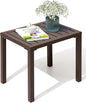 Crestlive Products Outdoor Side Table,Aluminum Rectangular Side/End Table, Small Patio Coffee Bistro Table for Outdoor Indoor (Brown)