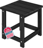 LZRS Adirondack Square Outdoor Side Table for Patio, Pool Composite Patio Table,HDPE End Tables for Backyard,Pool, Indoor Companion, Easy Maintenance & Weather Resistant(Black)