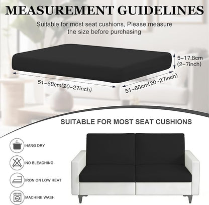 Cushion Covers Black Stretch Slipcovers 4 Pack for Indoor and Outdoor
