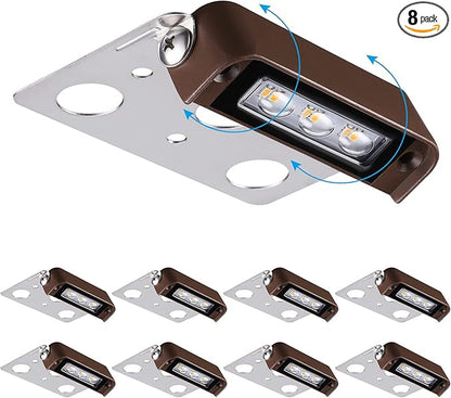 LEONLITE 8-Pack Premium Series 4 Inch 2W LED Retaining Wall Lights Swivel, Hardscape Lighting Low Voltage, LED Landscape Lights, 12V Hardscape Paver Light, Outdoor Step Light, 2700K Soft White, ETL