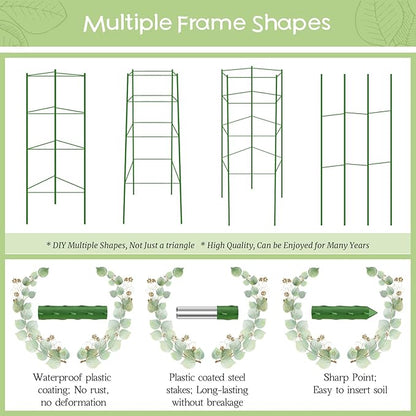 Legigo 4-Pack Tomato Cage for Garden Plant Support- Up to 63inch Garden Stakes Tomato Cage, Tomato Trellis for Potted Plants, Tomato Cages Plant Stakes for Climbing Vegetables Plants Flowers