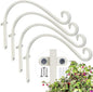 Qiang Ni Bird Feeder Hanger: 12-Inch Wall-Mounted Plant Bracket Outdoor - 4 Pieces White Plant Hooks for Hanging Flower Baskets