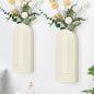 Wooden Wall Art Decor: Wall Vases for Indoor Artificial Plants & Flowers, Wood Wall Hanging Planters for Home Decor - Bathroom, Living Room, Bedroom, Patio (White)