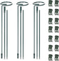Mwellewm 3 Sets Plant Stakes 12/25/36 Inch Adjustable Plant Support Stakes Tall for Indoor Outdoor Plant Holder Stick Steel Garden Stem Pole Amaryllis Stakes with 15 Clip for Tomato Orchid Lily Flower