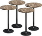 Flamaker Round Bistro Pub Table Modern Style Metal Base MDF Top Cocktail Bar Table Counter Bar Height for Pub, Dining Room, Party (4, Marble-Black)