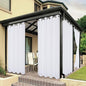 BONZER Outdoor Waterproof Curtains for Patio Privacy Grommet Light Filtering Outside Curtains for Gazebo, Porch, Pergola, Pavilion, 1 Panel, 84W x 95L inch, White