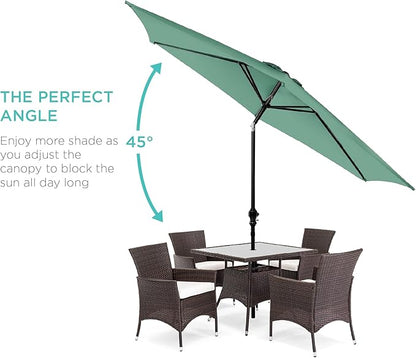 Best Choice Products 10ft Outdoor Table Compatible Steel Polyester Market Patio Umbrella w/Crank and Easy Push Button Tilt