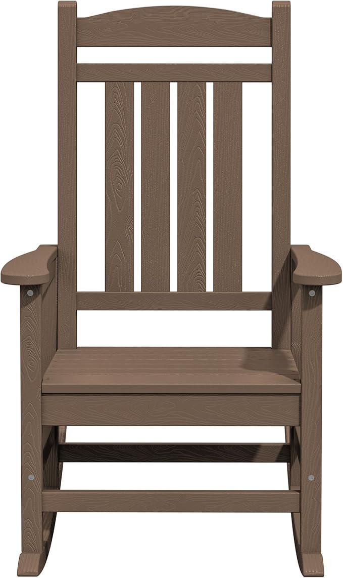 Rocking Chairs 2-Pack, Brown HDPE, 350 lb Capacity