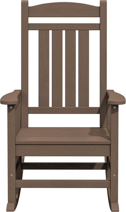 Rocking Chairs 2-Pack, Brown HDPE, 350 lb Capacity