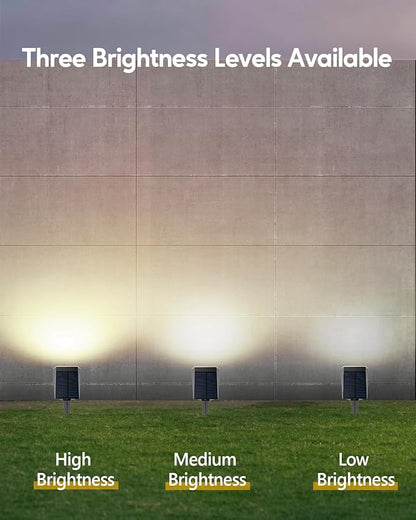 HIBOITEC Solar Spot Lights Outdoor Waterproof 59LED Landscape Lights Solar Powered Uplights Adjustable Brightness Dusk to Dawn for Outside Garden Yard Trees 4 Packs Warm White