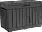 Keter Kentwood 50 Gallon Resin Deck Box for Outdoor Storage – Weather‑Resistant Balcony & Patio Box for Cushions, Throw Pillows & Garden Tools, Dark Grey