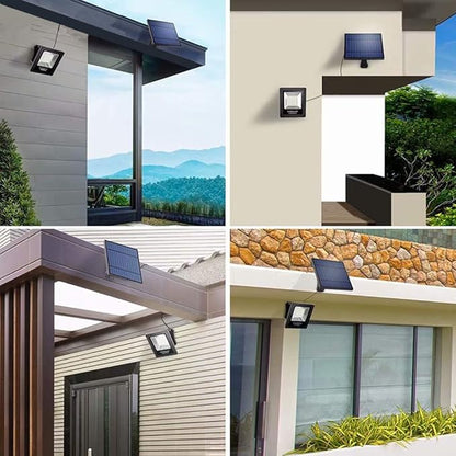 Solar Lights Dusk to Dawn 4400mAh Solar Powered Spotlight Waterproof Flood Light 6000K Lighting with 16FT Cord for Patio, Flag Pole, Fence, White