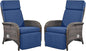 Belord Versatile Outdoor Recliner Chair - 2 Piece Reclining Patio Chair with Adjustable Backrest and Footrest, All-Weather Wicker Chaise Lounge Chair Outdoor for Pool Deck