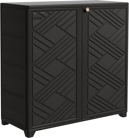 Storage Box Outdoor Caninet,Resin Indoor Storage Box Waterproof Outdoor Storage Cabinets for Patio/Garden/Backyard