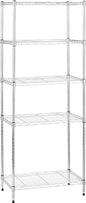 Amazon Basics 5-Shelf Adjustable Storage Shelving Unit for Garage, Steel Wire Rack, 200 Pound Loading Capacity per Shelf, 23.2" x 13.4" x 60", Chrome Finish