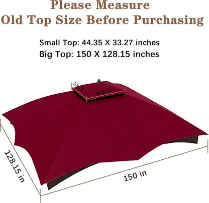 SCOCANOPY Burgundy Ripstop Replacement Roof for Lowe's Allen Roth 10X12 Gazebo Model #GF-12S004B-1/ GF-12S004BTO/TPGAZ17-002C