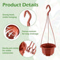 5.1 Inch Plastic Hanging Plant Pots with Hooks Flower Pots, 50 Pcs