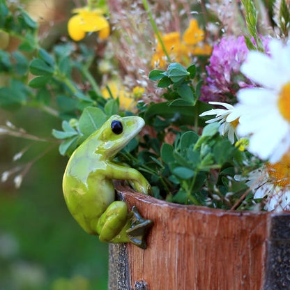 Top Collection Miniature Fairy Garden and Terrarium Frog Flower Pot and Vase Hugger, Mini