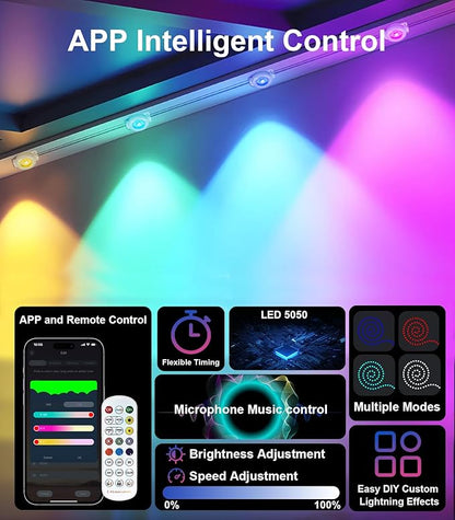 100FT Permanent Outdoor Lights for House, 2025 RGB LED Waterproof Christmas Lights Outdoor with Smart APP Remote Control, Outside Eaves Lighting House Decor for Holiday, Halloween, Roof, Party, Daily
