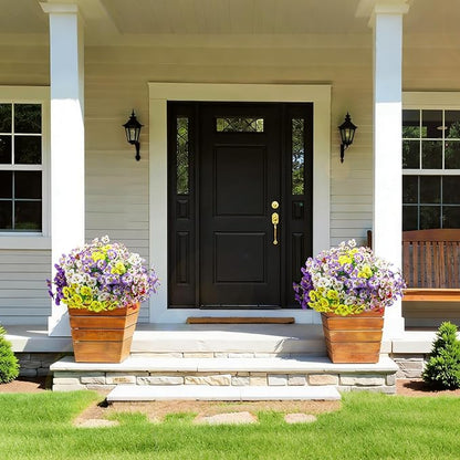 24 Bundles Artificial Pansy Flowers for Outdoor, Faux Silk Pansies Spring Flowers Outside for Planter Front Door Porch Patio Yard Window Box Home Decor (Purple, Yellow, White,Red)
