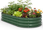 Galvanized Raised Garden Bed 6x3x1 FT, Oval Metal Raised Garden Bed Outdoor Planter Box with Open Bottom, Rust-Resistant Steel Garden Bed for Vegetables Herbs Flowers, Easy Assembly