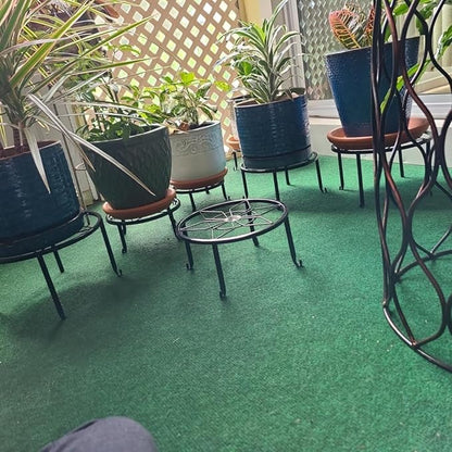 5 Pack Metal Plant Stands for Multiple Plant,Heavy Duty Flower Pot Stands for Outdoor Indoor Plants,Rustproof Iron Round Pot Shelf for Planter