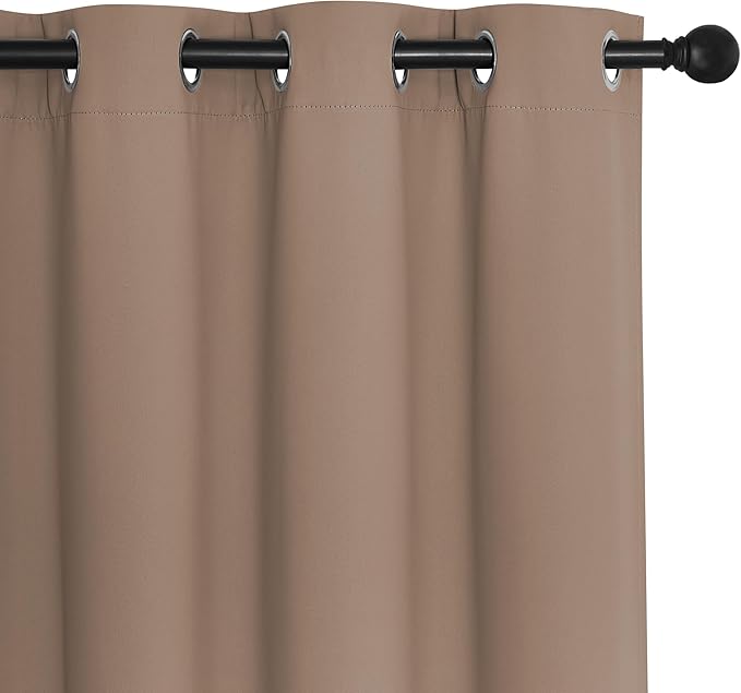 NICETOWN Blackout Curtains & Drapes - Privacy Thermal Efficiency Backdrop Curtains for Bedroom Room Divider Living Room Patio Sliding Glass Door, Wide 80 x Long 144 inch, Cappuccino, 1 Panel
