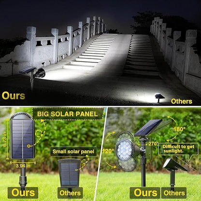 ROSHWEY Solar Outdoor Lights, Waterproof Solar Yard Lights 600LM Spot Light Outdoor for Tree Pathway Walkway Driveway Patio (Cool White, 4Pack)