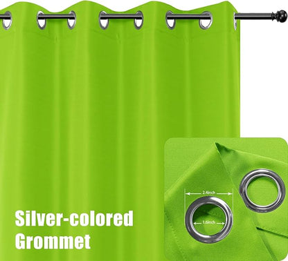 BONZER Outdoor Waterproof Curtains for Patio Privacy Grommet Light Filtering Outside Curtains for Gazebo, Porch, Pergola, Pavilion, 1 Panel, 54W x 95L inch, Green