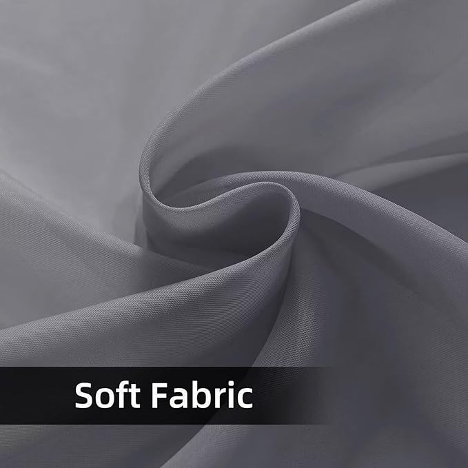 SpaceDresser Waterproof Outdoor Sheer Curtains for Patio - 2 Panels Rod Pocket Indoor Voile Sheer Curtain for Living Room,52W x 84L inch, Grey