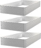 3 Pack Raised Beds for Gardening, Corrugated Galvanized Steel Raised Garden Bed, Outdoor Metal Above Ground Garden Bed for Vegetables and Flowers-4x2FT(Rectangular)
