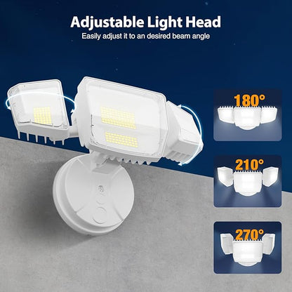 Onforu 90W Flood Lights Outdoor, 10000LM Ultra Bright 4-Head LED Security Light with Switch Control, IP66 Waterproof 6500K Exterior Lights for Yard Garage Patio