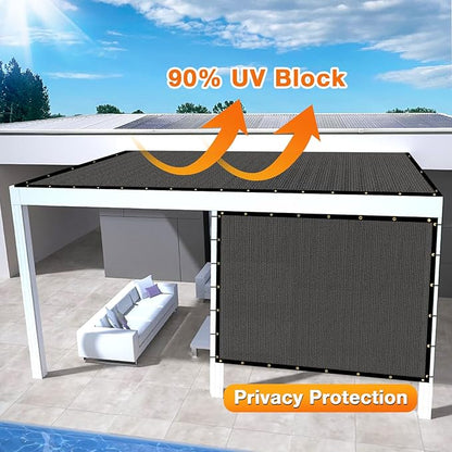 Artpuch Outdoor Pergola Shade Cover 7x24 FT Sun Shade Cloth with Grommets Dark Grey 90% UV Protection Canopy Patio Privacy Screen (Customized Available)