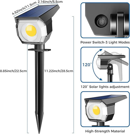 12 Pack Solar Spot Lights Outdoor, Solar Spotlights Outdoor Waterproof 2-in-1 Auto On/Off Landscape Lighting for Outside Yard Wall Garden Pathway(Warm White)