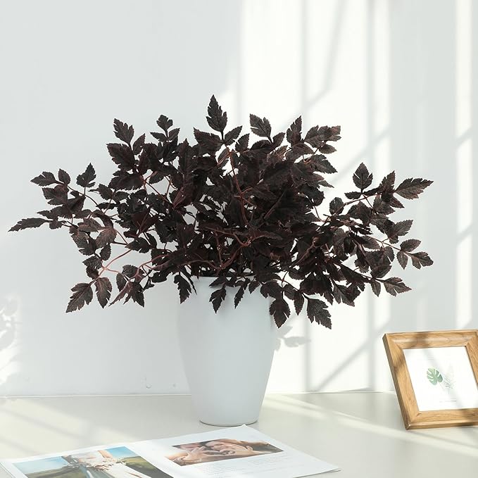 Artificial Fall Greenery Stems, 32 Inch Purple Cimicifuga, 3 Pack