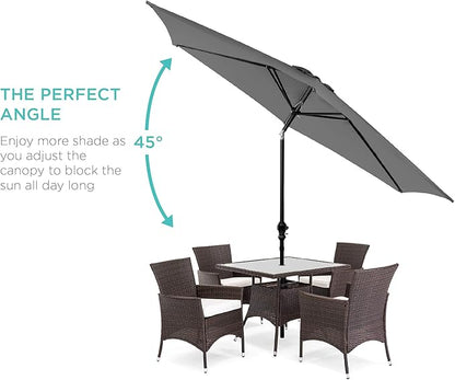Best Choice Products 10ft Outdoor Table Compatible Steel Polyester Market Patio Umbrella w/Crank and Easy Push Button Tilt