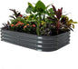 Vego garden Raised Garden Bed Kit, 11" Tall 6 in 1 Modular Metal Raised Planter Bed for Vegetables Flowers Patio Ground Planter Box, Modern Gray