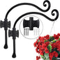 RTZEN Plant Hangers Indoor or Outdoor - Wrought Iron Metal Hanger Indoor Hook - Heavy Duty Wall Bracket Hooks for Hanging Plants Baskets Lanterns Wind Chimes - 2 Pack (Black Axe-Shape Hooks)