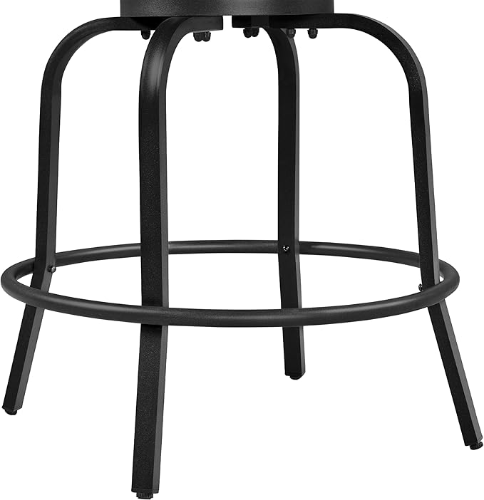 Yaheetech 4 Piece Patio Swivel Bar Stools, Texteline Outdoor Chairs with High Back/Armrest/Footrest, All Weather Padded Seating Outdoor Furniture Height for Outside, Lawn & Garden